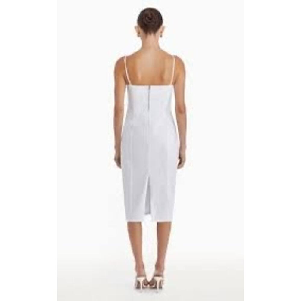 Amanda Uprichard Rocco Midi Denim Dress White Wash XS NWT 100% Cotton - Picture 10 of 10